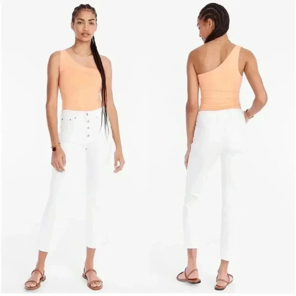 J. Crew Plus Size vintage slim-straight jean in white Size 34 NWT